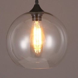 Lampe suspendue à tête unique en forme de boule de verre, style rural, style nordique et créatif américain