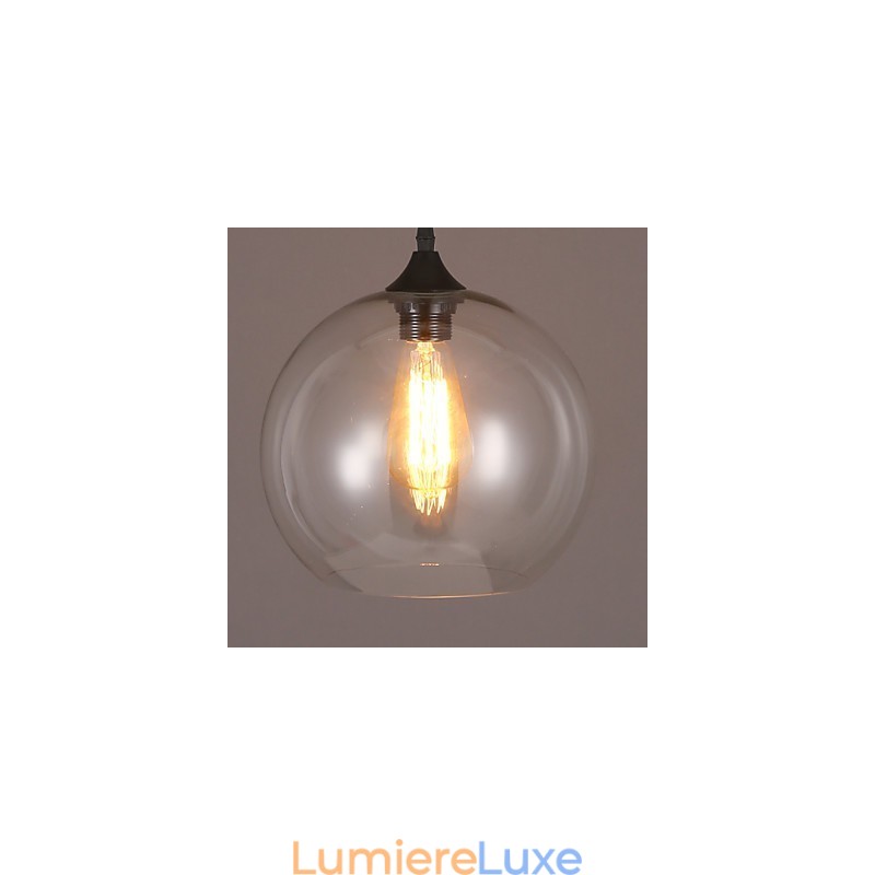 Lampe suspendue à tête unique en forme de boule de verre, style rural, style nordique et créatif américain