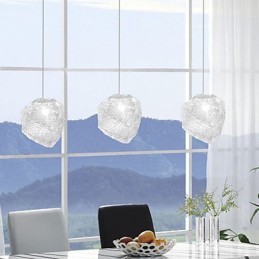 Lustre en cristal de glace, art contemporain et contracté, repas irréguliers
