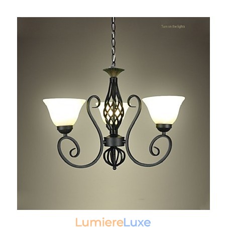 Jane Le lustre est contracté en fer forgé Lampes d'éclairage décoratives créatives de style européen Jane Le lustre est contracté en fer forgé Lampes d'éclairage décoratives créatives de style européen