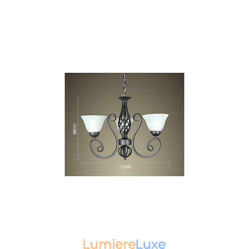Jane Le lustre est contracté en fer forgé Lampes d'éclairage décoratives créatives de style européen