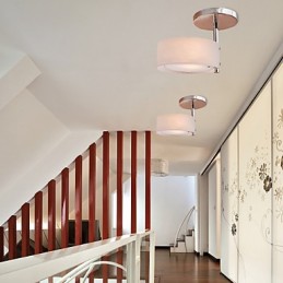Lustre moderne contemporain en métal chromé de style mini, montage encastré, pour garage