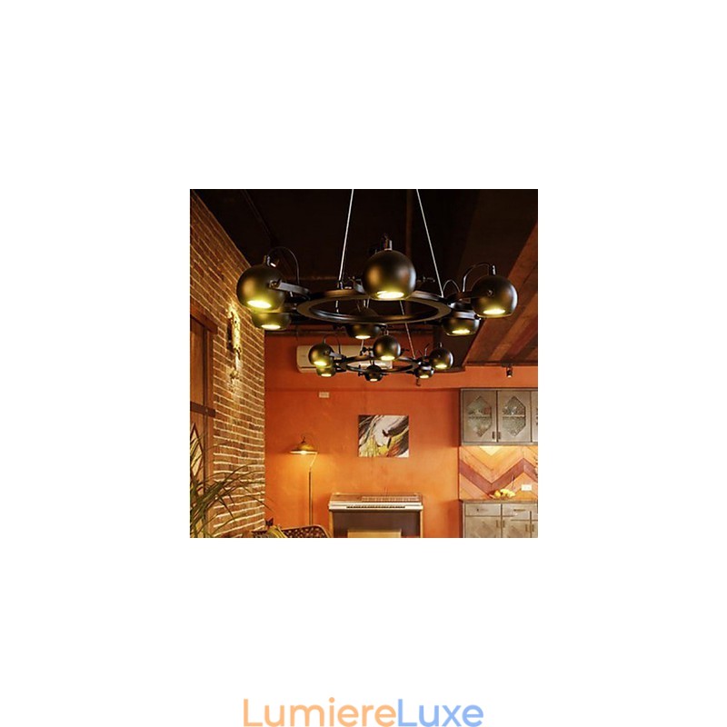 Lustre vintage en fer, style industriel créatif