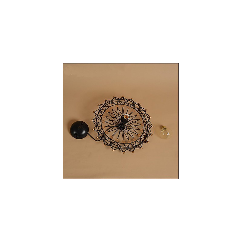 Lustre à grande roue de l'industrie du fer de campagne américaine