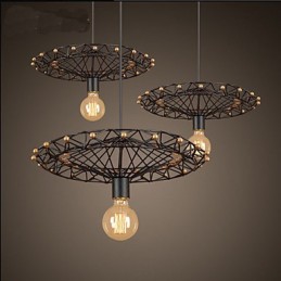 Lustre à grande roue de l'industrie du fer de campagne américaine
