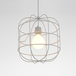 Mini suspension artistique en forme de cage à oiseaux, 1 lumière, finition moderne et simple, noir, blanc, métal, acier au carbone