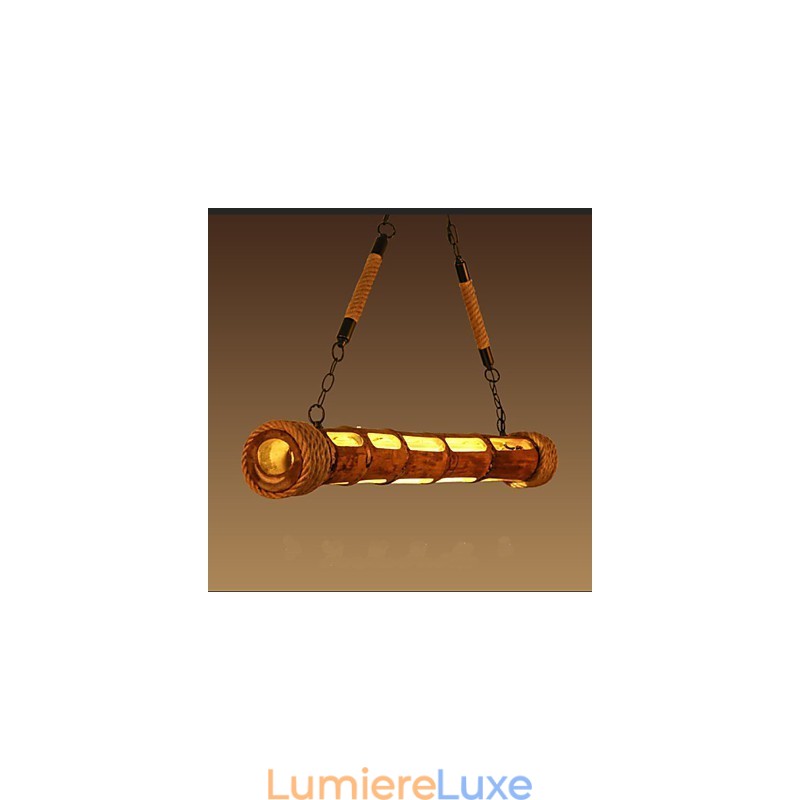 Lustre décoratif en bambou sculpté pour jardin de café