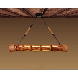 Lustre décoratif en bambou sculpté pour jardin de café