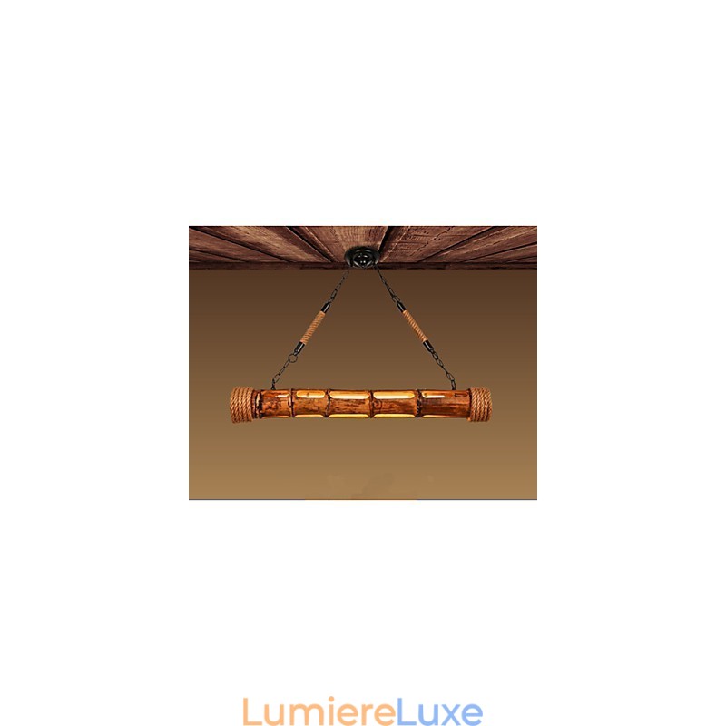 Lustre décoratif en bambou sculpté pour jardin de café