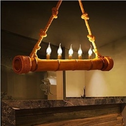 Lustre décoratif en bambou style nostalgique et pastoral