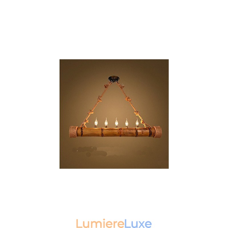 Lustre décoratif en bambou style nostalgique et pastoral