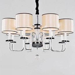 Lustre moderne contemporain en cristal et métal chromé