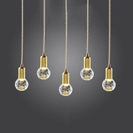 Suspension moderne contemporaine en métal doré de style mini vintage
