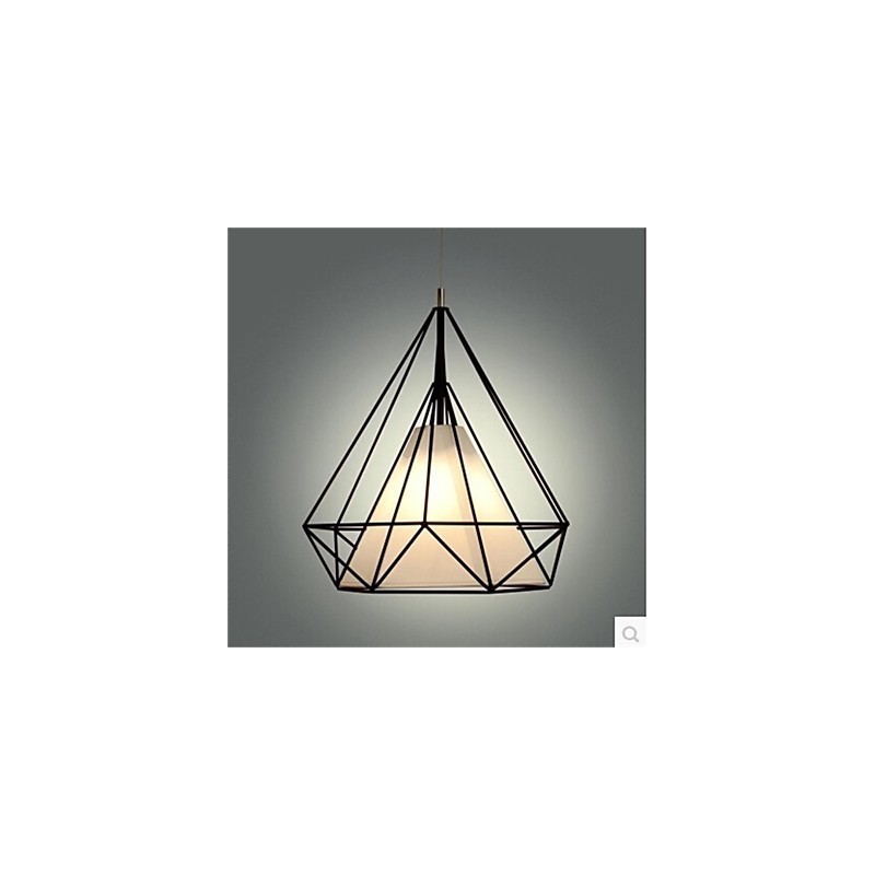 Pendentif simple à tête unique en diamant style rétro américain