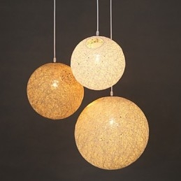 Lampe suspendue sphérique contemporaine et contractée en forme de boule de chanvre