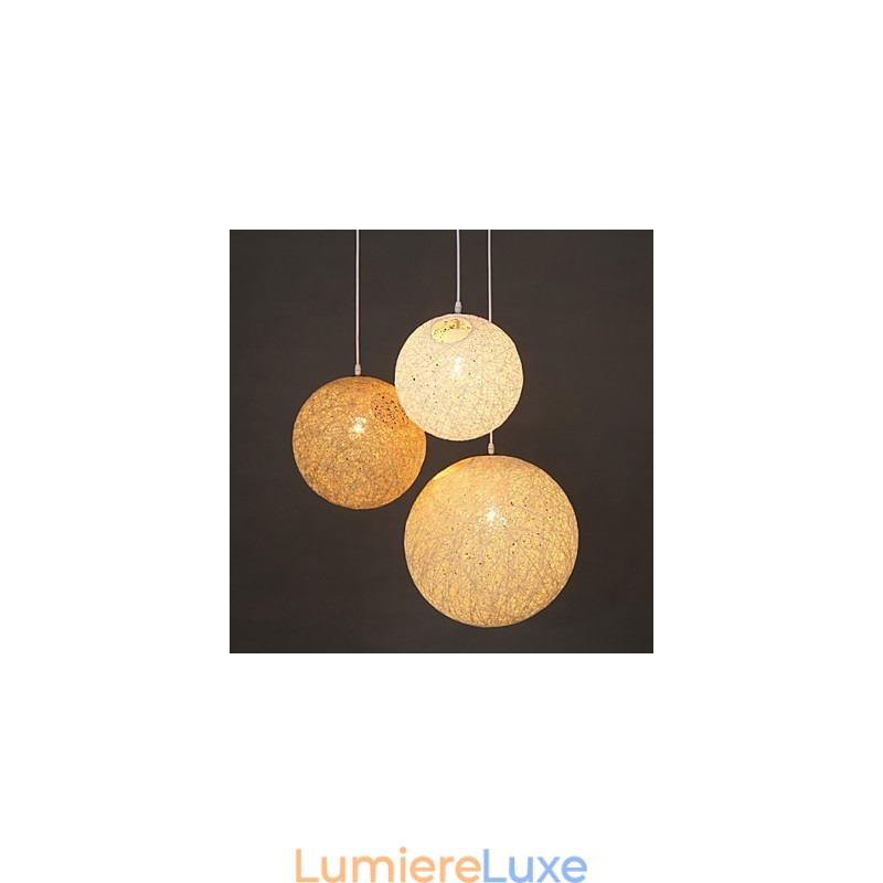 Lampe suspendue sphérique contemporaine et contractée en forme de boule de chanvre