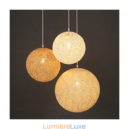 Lampe suspendue sphérique contemporaine et contractée en forme de boule de chanvre Lampe suspendue sphérique contemporaine et contractée en forme de boule de chanvre