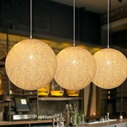 Lampe suspendue sphérique contemporaine et contractée en forme de boule de chanvre