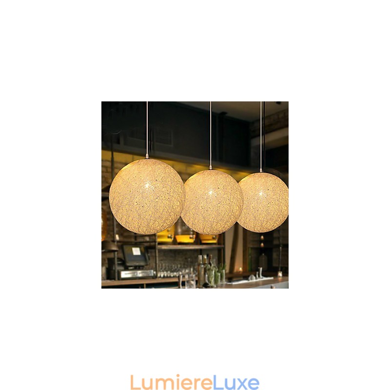 Lampe suspendue sphérique contemporaine et contractée en forme de boule de chanvre