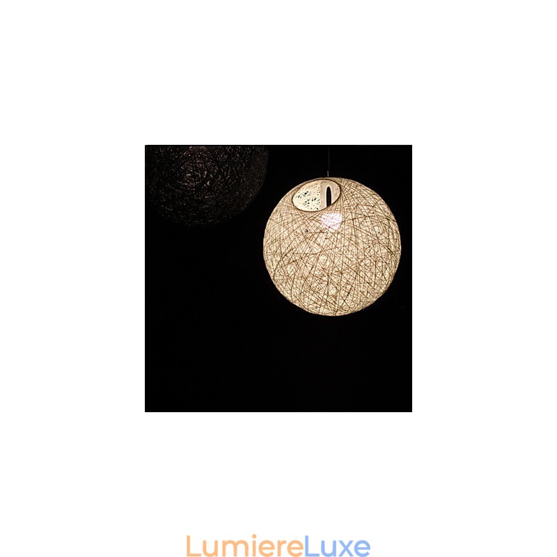 Lampe suspendue sphérique contemporaine et contractée en forme de boule de chanvre