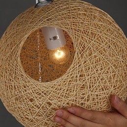 Lampe suspendue sphérique contemporaine et contractée en forme de boule de chanvre