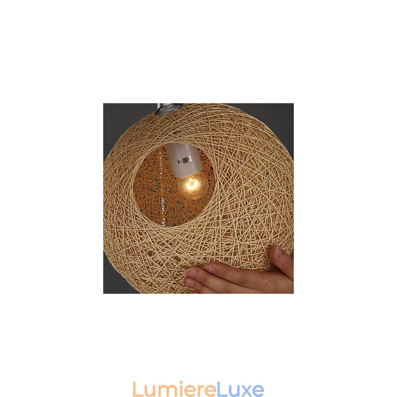 Lampe suspendue sphérique contemporaine et contractée en forme de boule de chanvre
