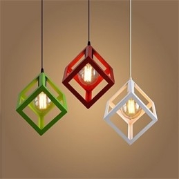 Lustre en fer forgé style cage à oiseaux de style rétro américain