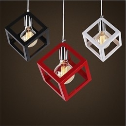 Lustre en fer forgé style cage à oiseaux de style rétro américain