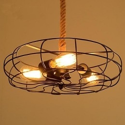 Lustre industriel créatif en corde de fer américain vintage