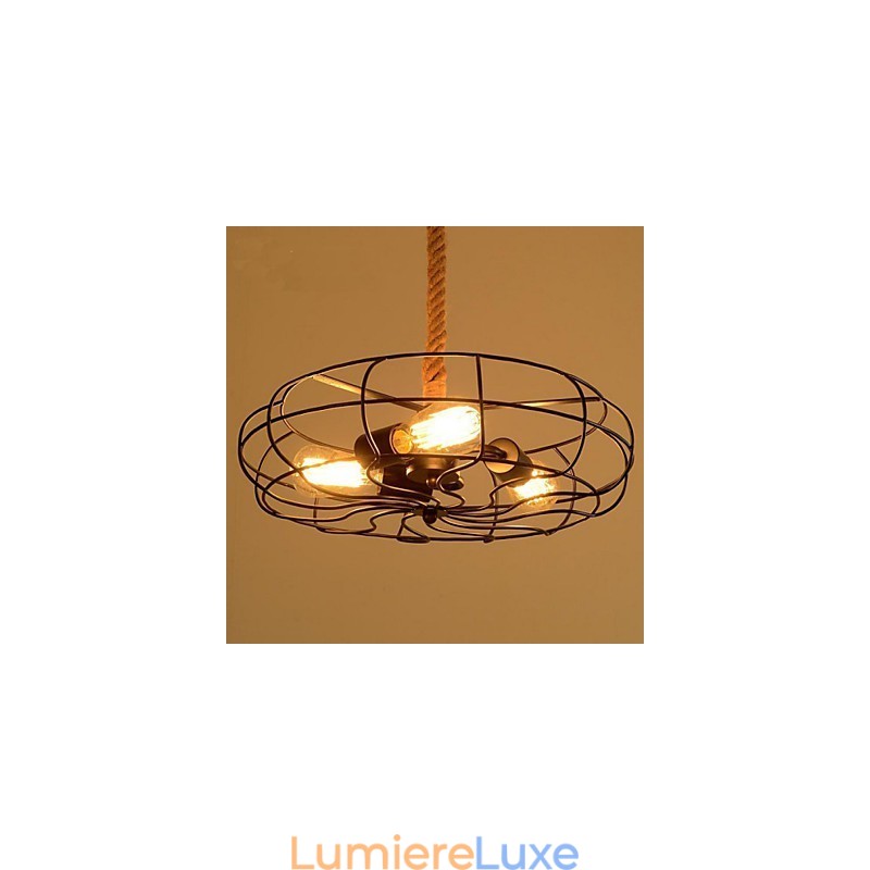 Lustre industriel créatif en corde de fer américain vintage