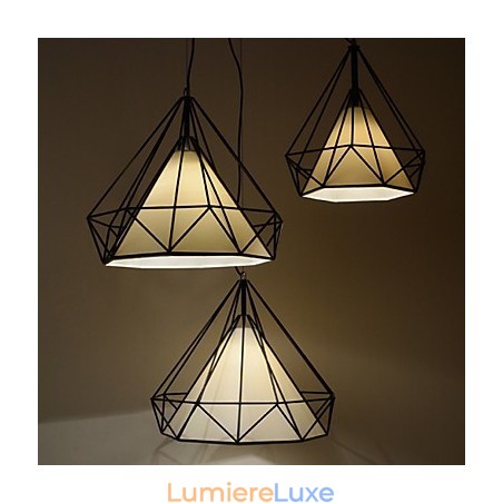 Mini lampe suspendue Diamond à 1 lumière, design moderne et simple, finition noire et blanche, en acier au carbone et tissu. Mini lampe suspendue Diamond à 1 lumière, design moderne et simple, finition noire et blanche, en acier au carbone et tissu.