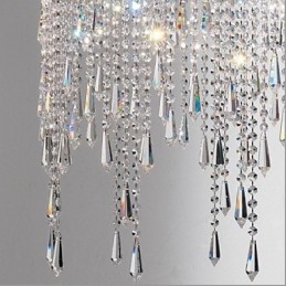 Suspension moderne contemporaine en cristal et métal