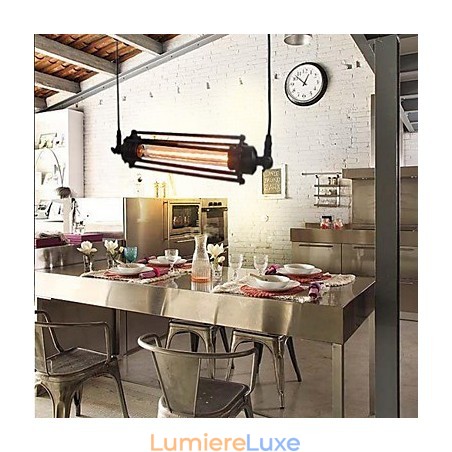 Lustre rétro style loft, suspension classique vintage, luminaire en métal rustique Lustre rétro style loft, suspension classique vintage, luminaire en métal rustique