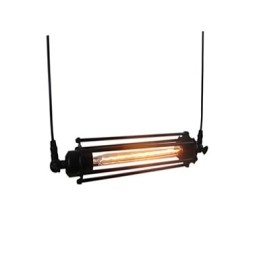 Lustre rétro style loft, suspension classique vintage, luminaire en métal rustique
