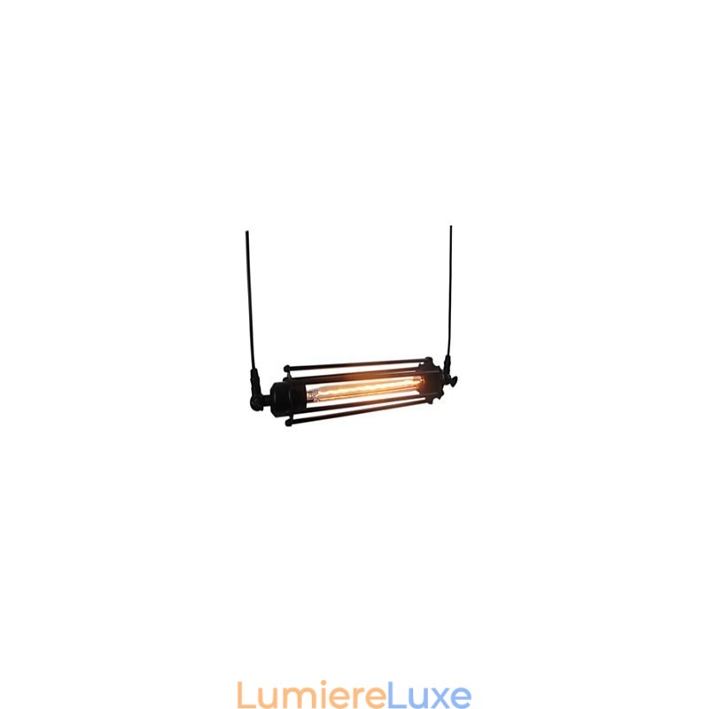 Lustre rétro style loft, suspension classique vintage, luminaire en métal rustique