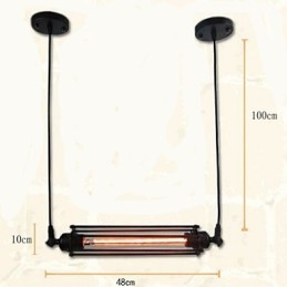 Lustre rétro style loft, suspension classique vintage, luminaire en métal rustique