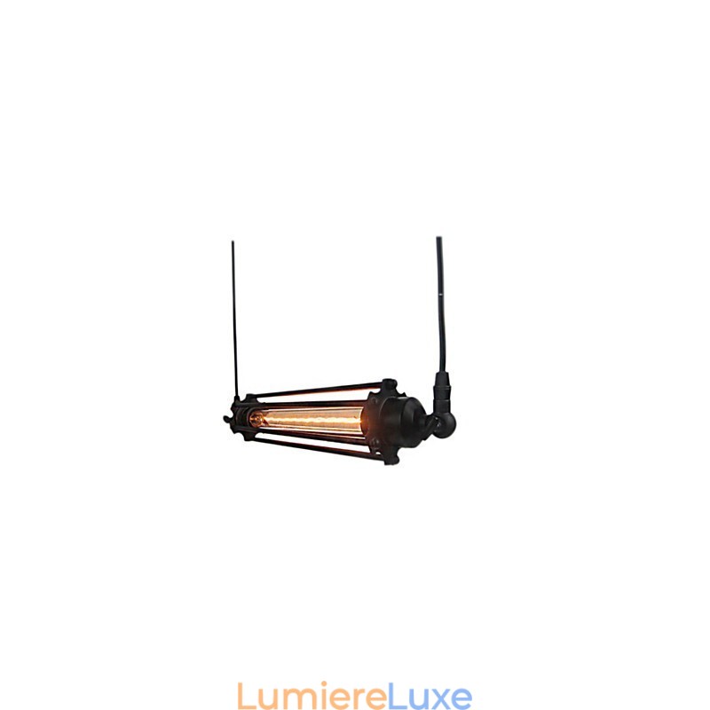 Lustre rétro style loft, suspension classique vintage, luminaire en métal rustique