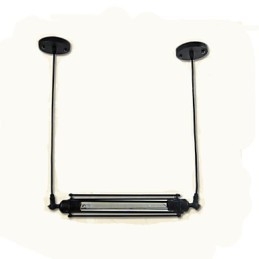 Lustre rétro style loft, suspension classique vintage, luminaire en métal rustique