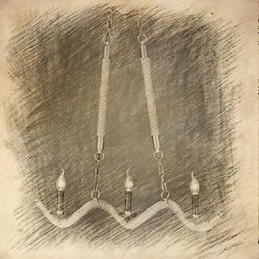 Suspension en métal et laiton antique, style rustique, style rétro, style vintage