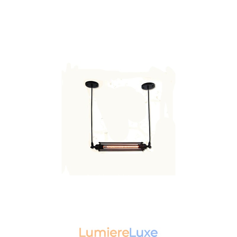 Lustre rétro style loft, suspension classique vintage, luminaire en métal rustique