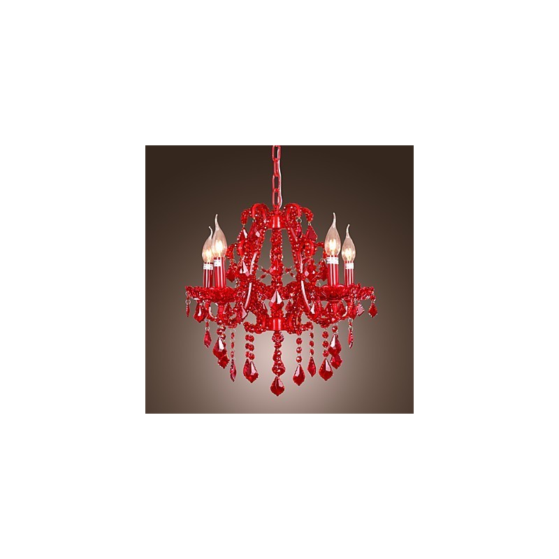 Lustre moderne contemporain en cristal et métal chromé