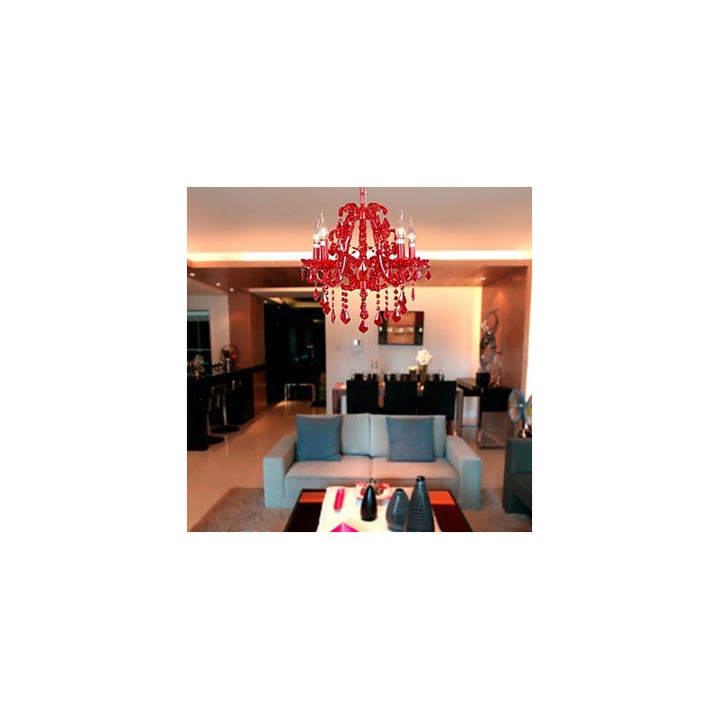 Lustre moderne contemporain en cristal et métal chromé
