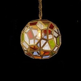 Lampe de porche, lampe de balcon, petit lustre exotique en cuivre