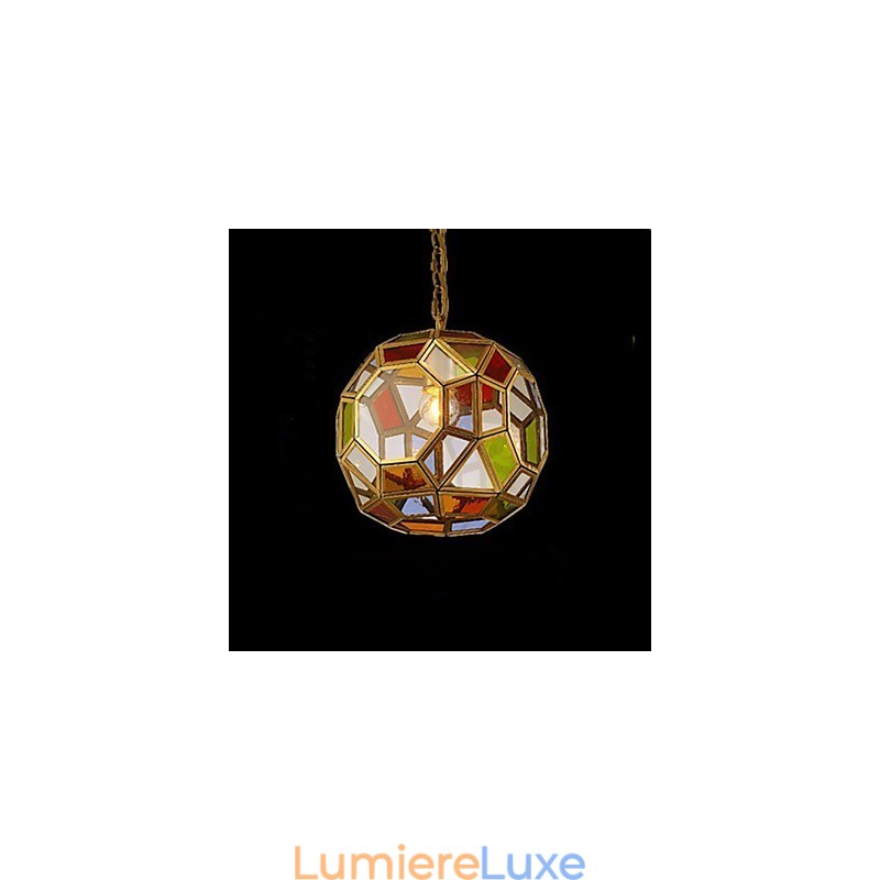 Lampe de porche, lampe de balcon, petit lustre exotique en cuivre