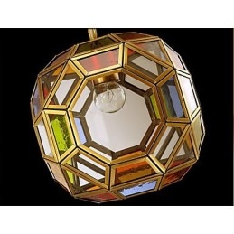 Lampe de porche, lampe de balcon, petit lustre exotique en cuivre