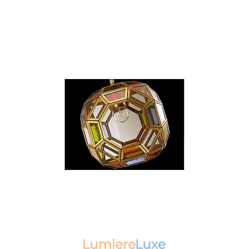 Lampe de porche, lampe de balcon, petit lustre exotique en cuivre