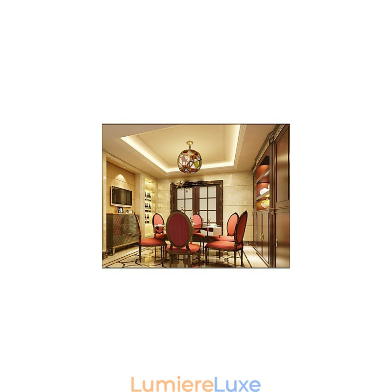 Lampe de porche, lampe de balcon, petit lustre exotique en cuivre
