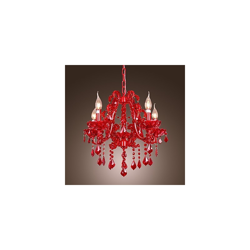 Lustre moderne contemporain en cristal et métal chromé