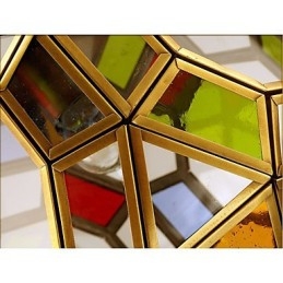 Lampe de porche, lampe de balcon, petit lustre exotique en cuivre