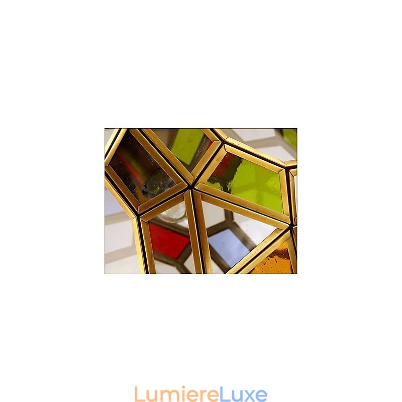 Lampe de porche, lampe de balcon, petit lustre exotique en cuivre